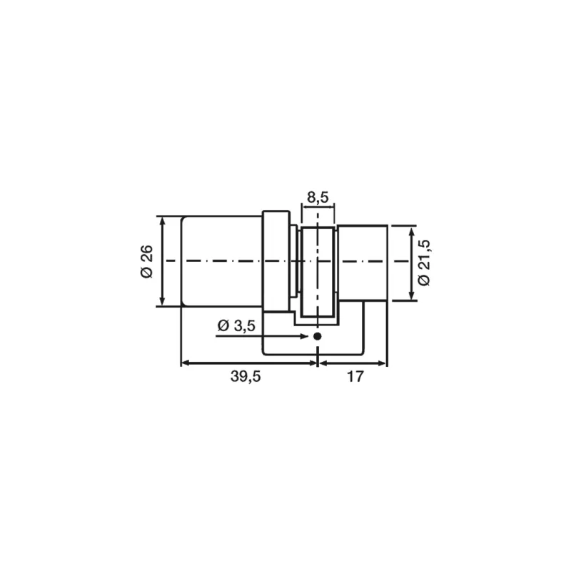 Bricard « Supersureté » half cylinder for recessed Bricard locks