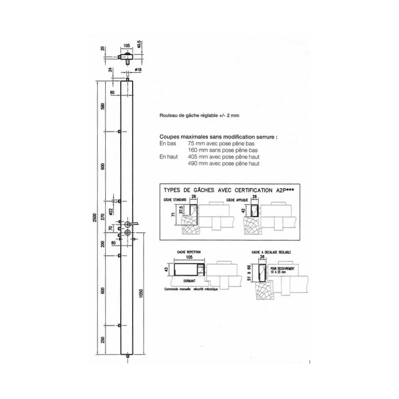 Serrure 7 points Picard Présence 3 a2p3 à cylindre Vigie mobile