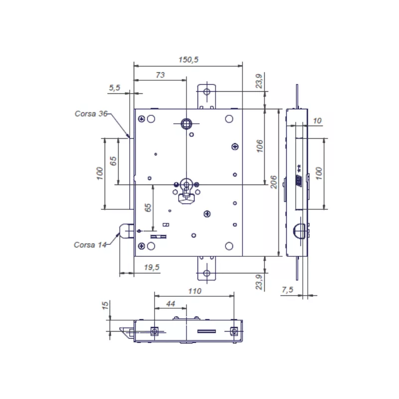 Dierre A2P2* recessed locks with european cylinder