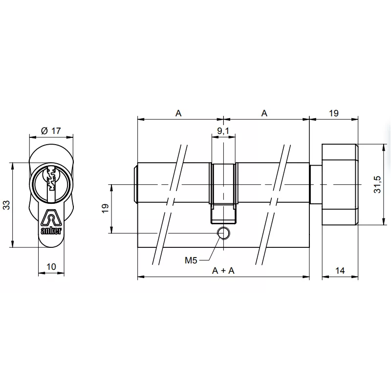 Cylindre de serrure ANKER Infinity 9100