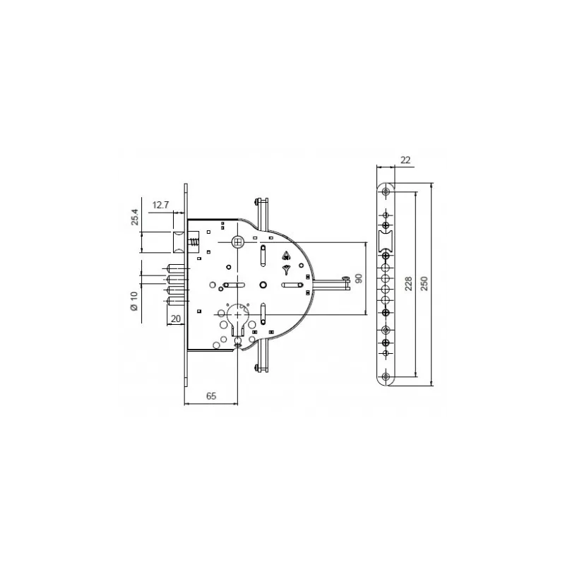 Mul-T-Lock 265 - Serrure 3 points à larder