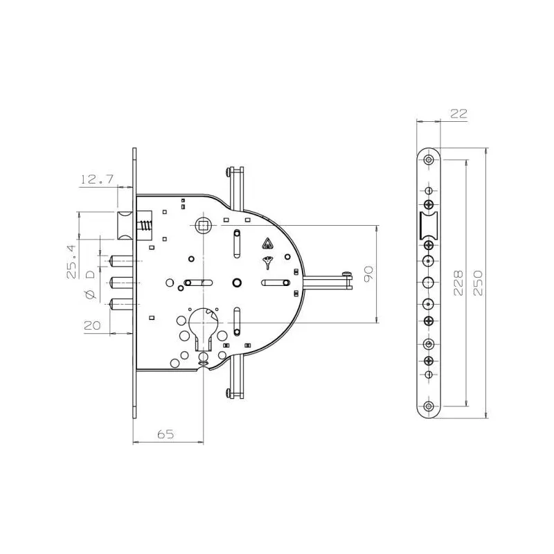 Mul-T-Lock 235 - Serrure 3 points à larder