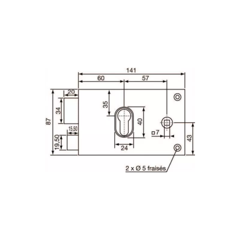 Single point Vachette lock without cylinder