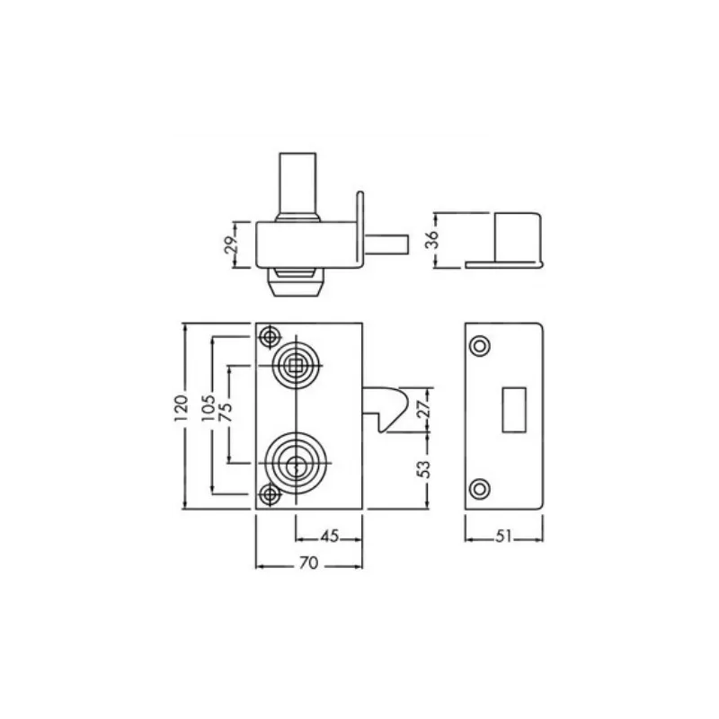 Serrure verticale à mentonnet JPM Vega