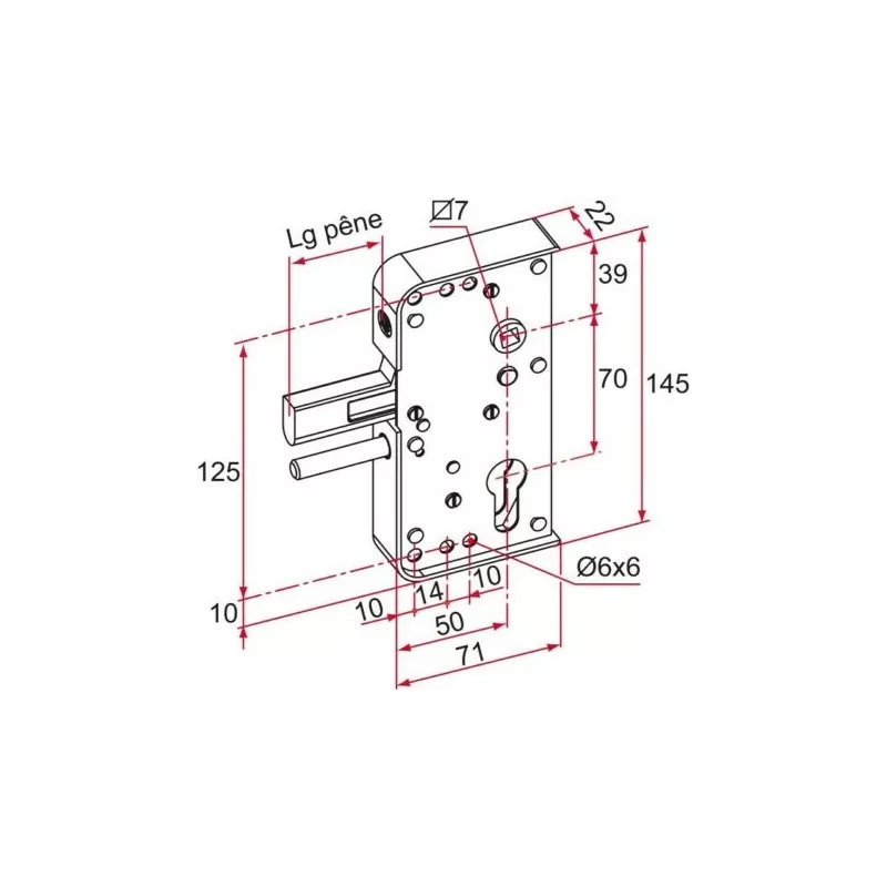 Thirard GA surface-mounted gate lock