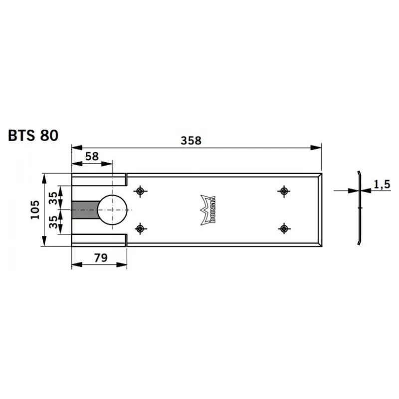 Cover plate for Dorma BTS 80