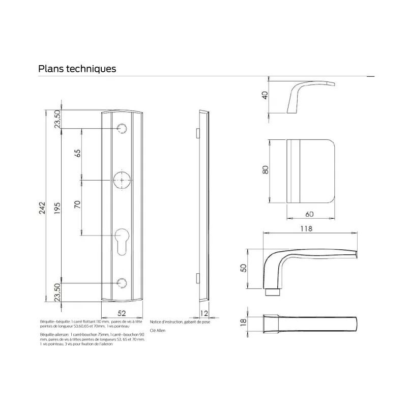 Armored Door handle Bricard Expression