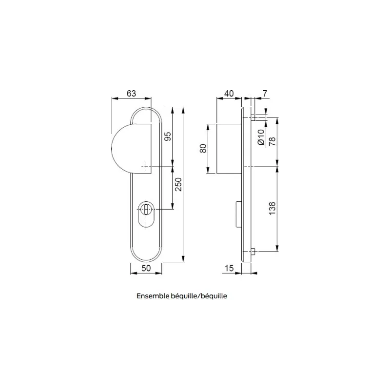 Bricard "Osmose" safety set, fixing distance 195