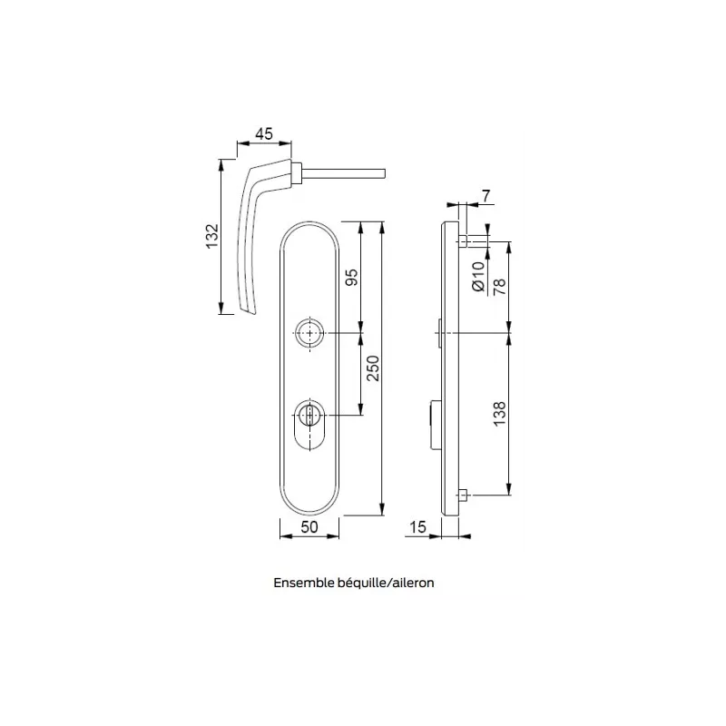 Bricard "Osmose" safety set, fixing distance 195