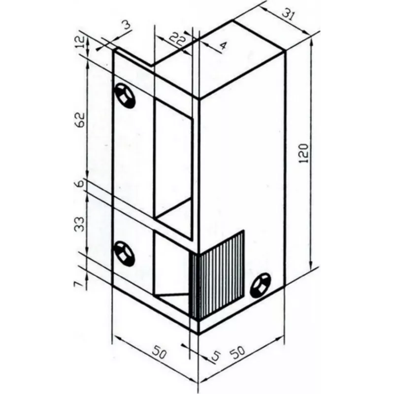 Gâche électrique 120 x 50 mm - Beugnot n°3 BIS