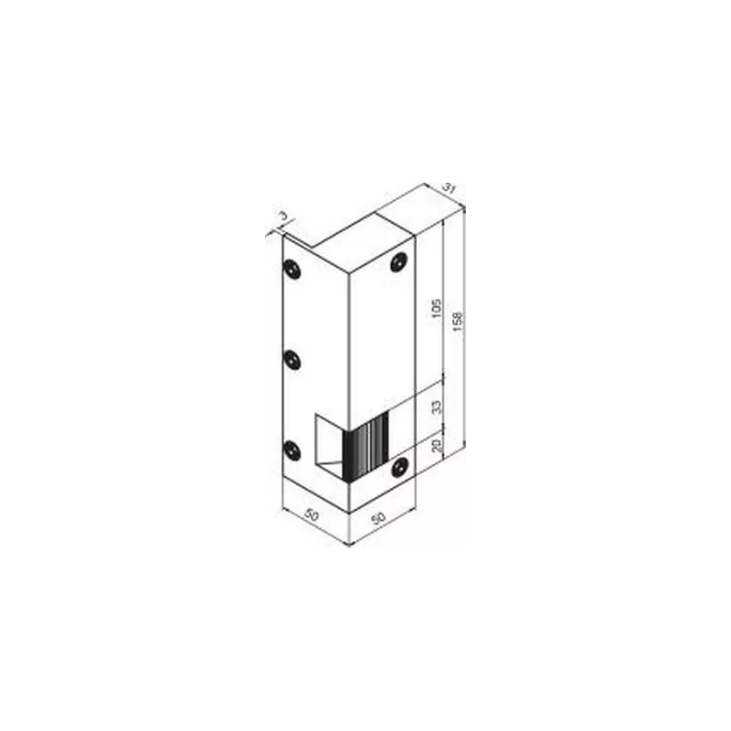 Electric strike 158 x 50 mm - Beugnot number 7