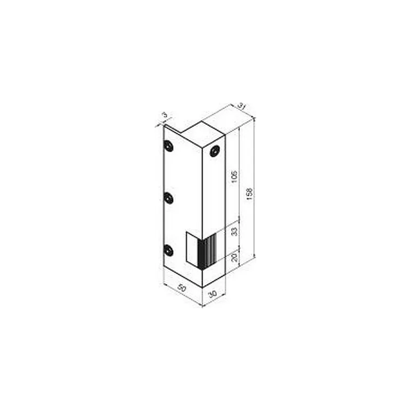 Gâche électrique 158 x 30 mm - Beugnot n°10