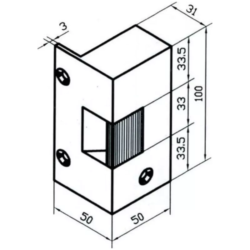 Electric strike 100 x 50 mm - Beugnot number 13