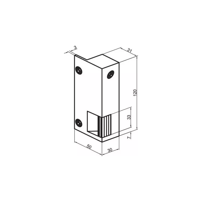 Gâche électrique 120 x 30 mm - Beugnot n°15/30