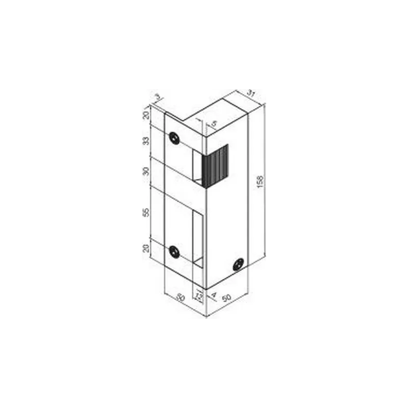 Electric strike 158 x 50 mm - Beugnot Fichet