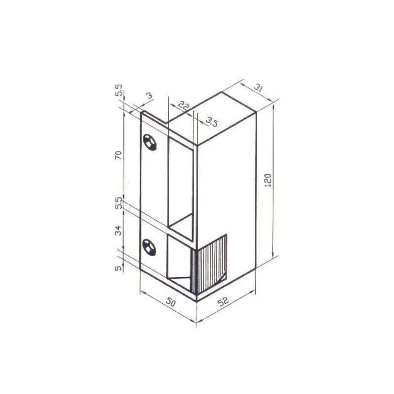 Gâche électrique Beugnot pour serrure verticale