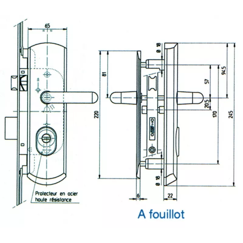 Vachette Julia a2p2 armored handle set