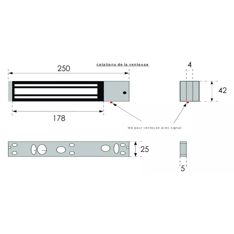 Ventouse applique BVA 300kg - EFF