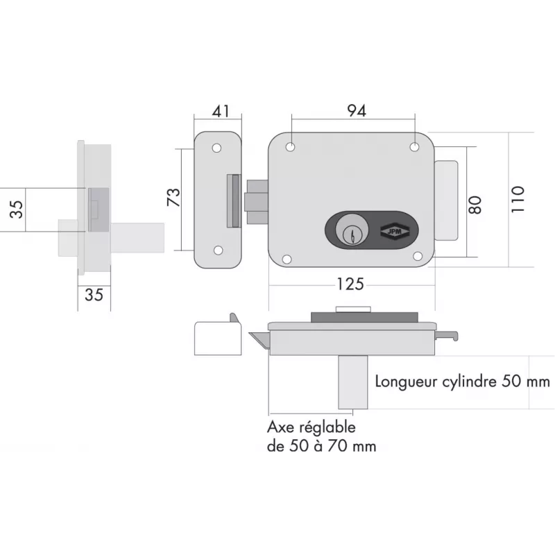Serrure électrique réversible JPM
