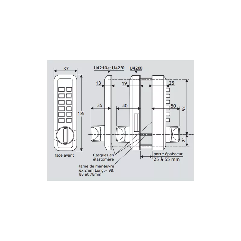 Unitecnic 4200/4230 lock with mechanical code