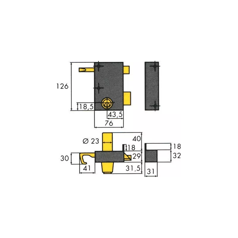 Serrure verticale à tirage ISEO Zenith 571