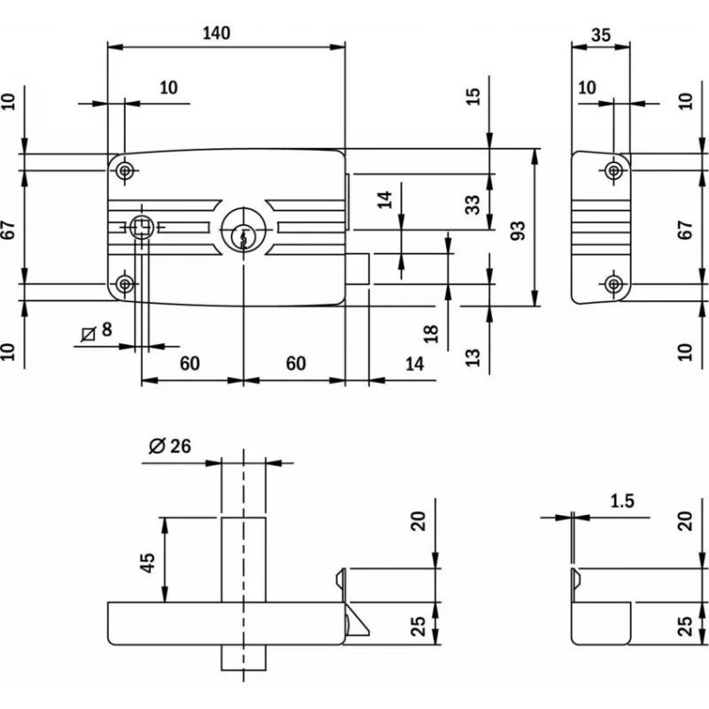 ISEO City Horizontal bolt lock