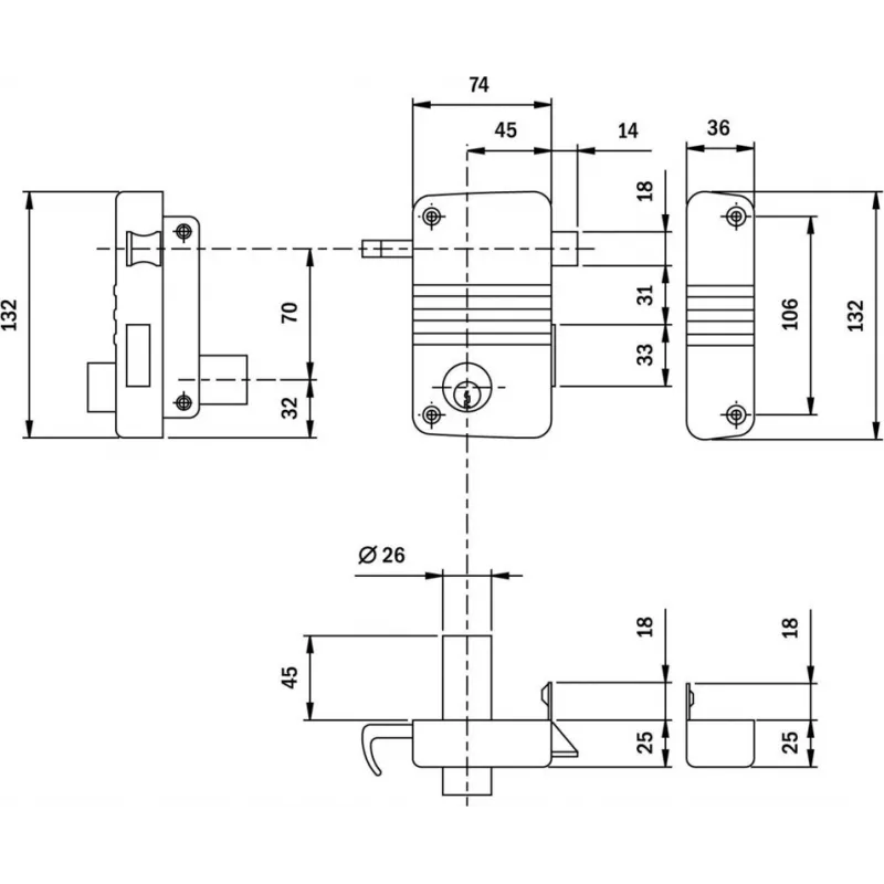 ISEO City Vertical pull lock