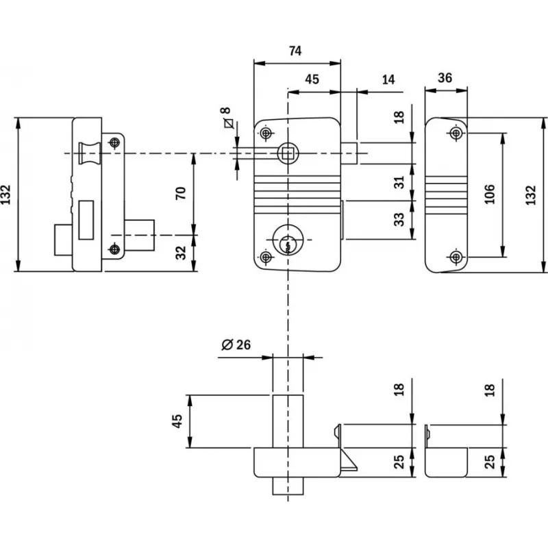 ISEO City Vertical bolt lock