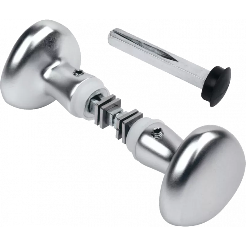 Aluminum button handle for gate