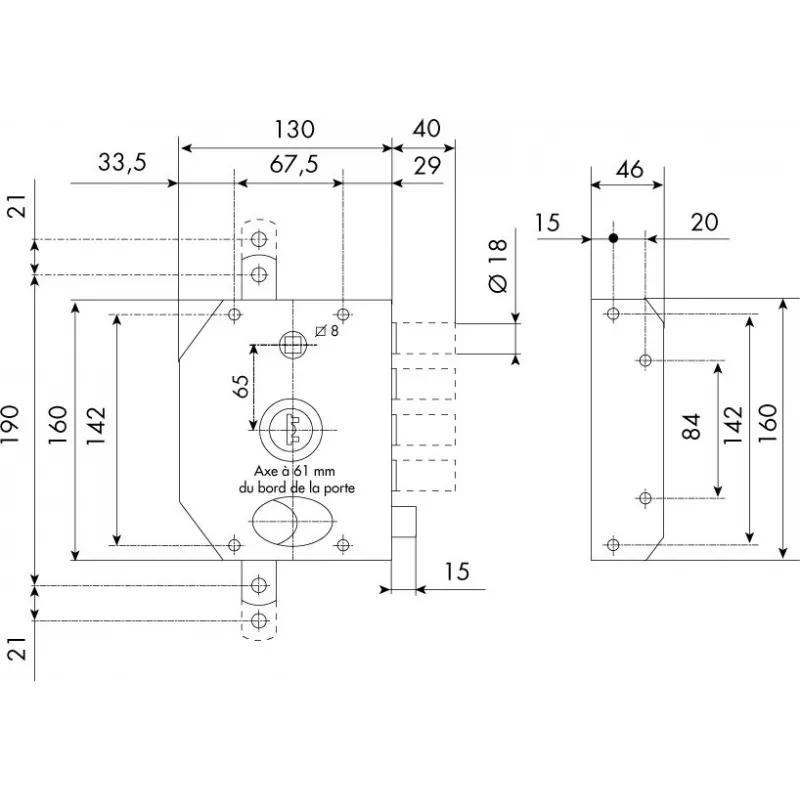 ISEO Perfecta 3-point lock with single cylinder