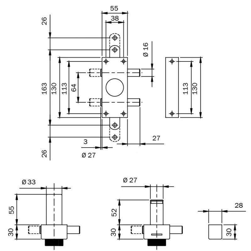 ISEO Perfecta Security latch with button