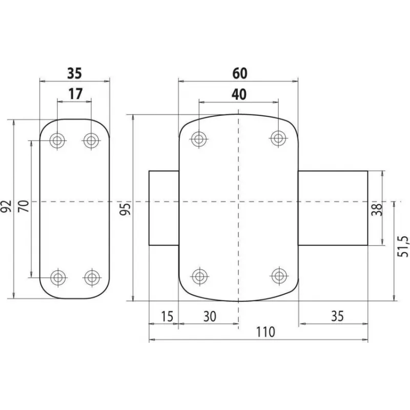 Verrou à bouton Vachette Cyclop 7600