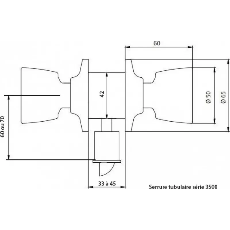 Serrure tubulaire Tesa Tulipe 3500