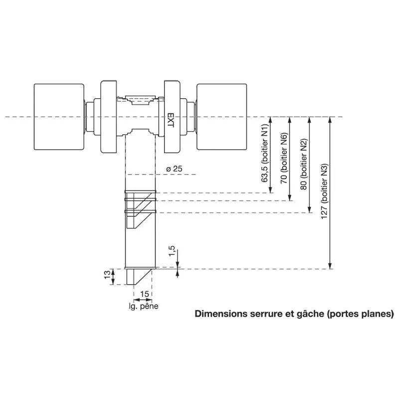Vachette V6500 tubular lock