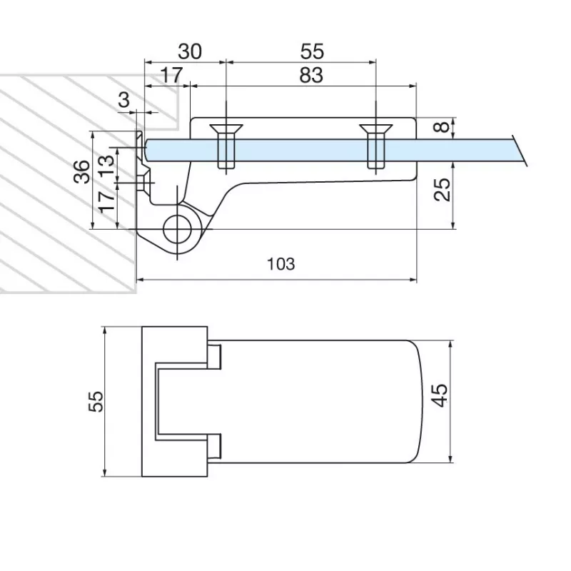 Stremler 4203 glass door hinge