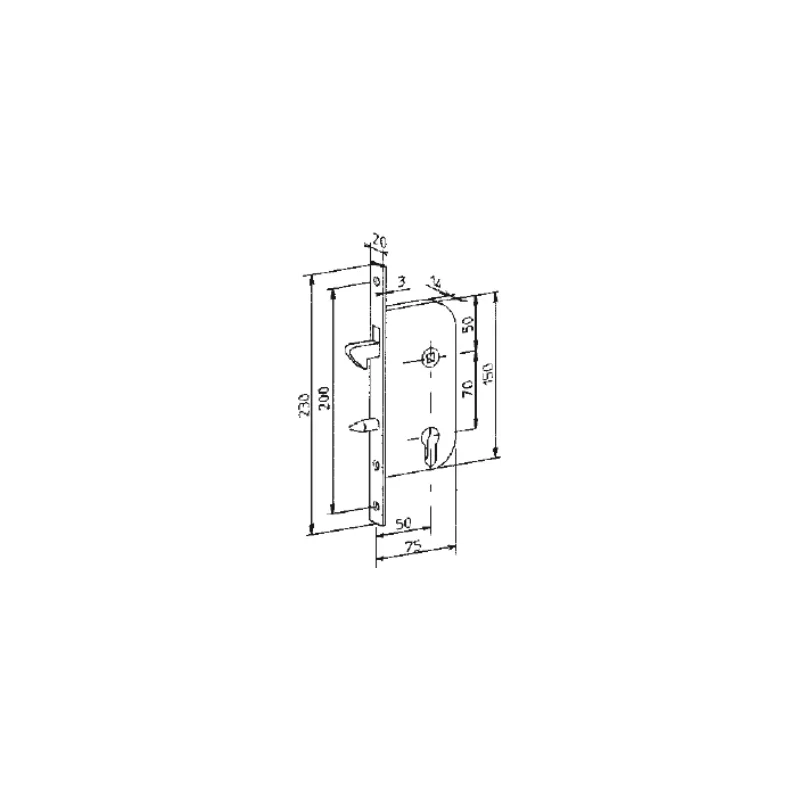 Bricard 750 lock european cylinder profile with chin
