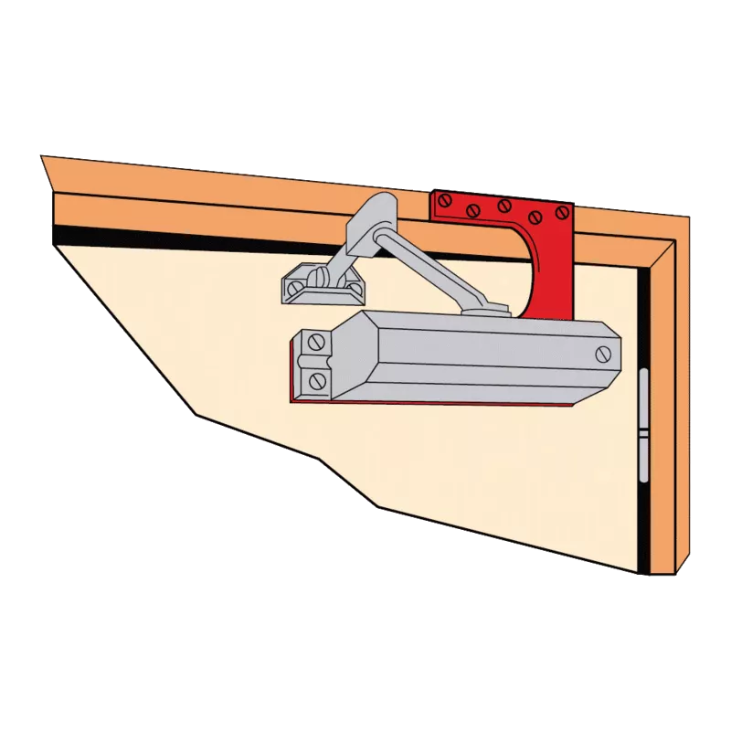 Metal support for Groom GR010 door closer