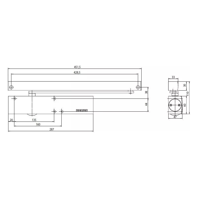 Ferme porte GEZE TS 5000 ECLine