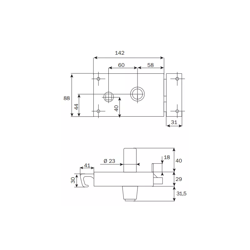 ISEO Zenith 542 horizontal bolt lock