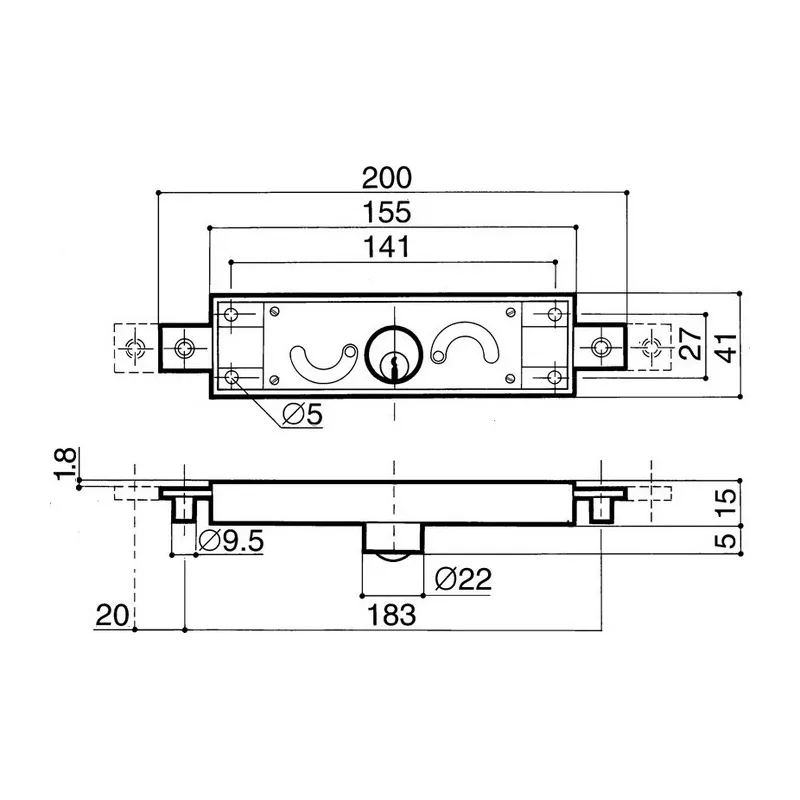 Serrure de rideau PREFER 6001 - 6011