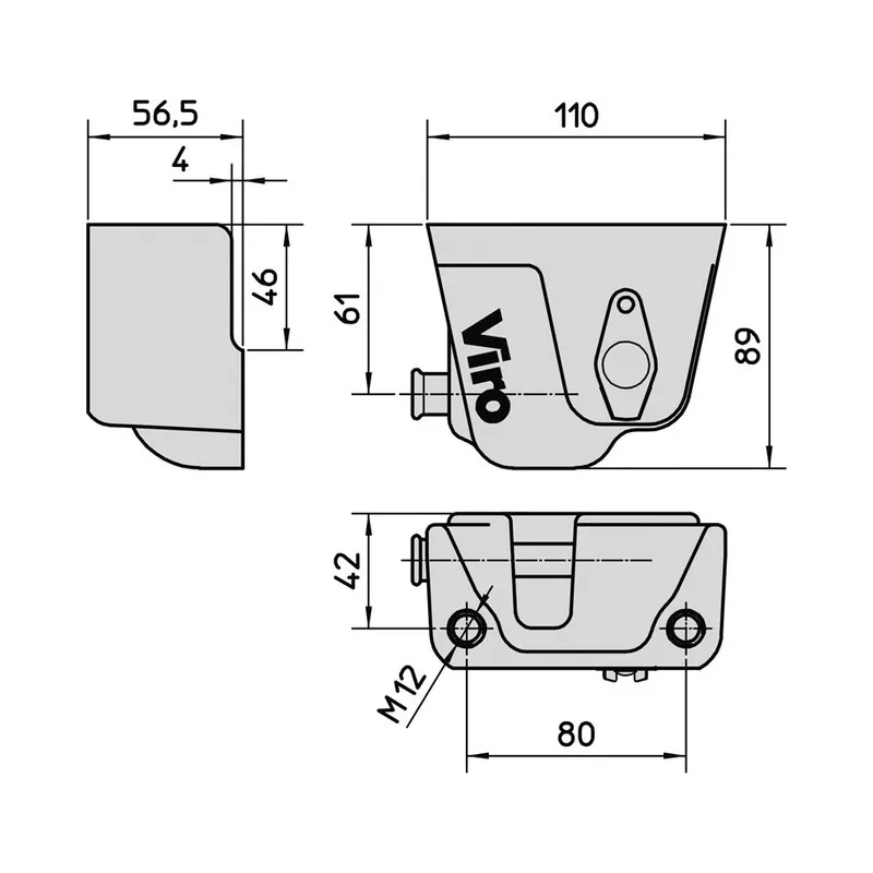VIRO Condor round cylinder Metal Curtain lock