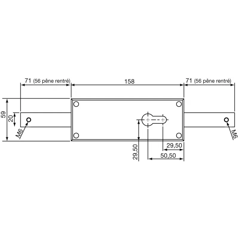 Serrure de rideau Vachette à cylindre européen