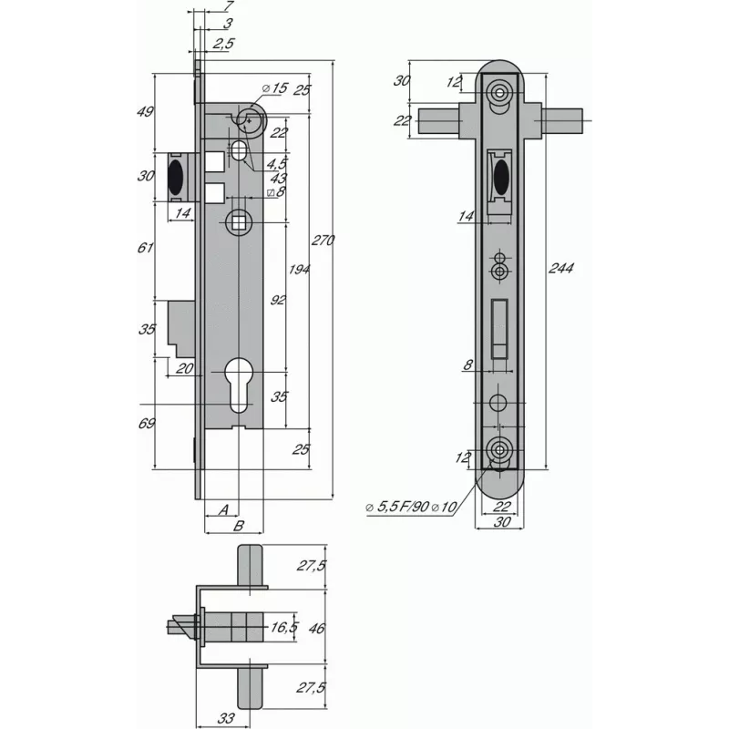 Serrure piscine Stremler 2268