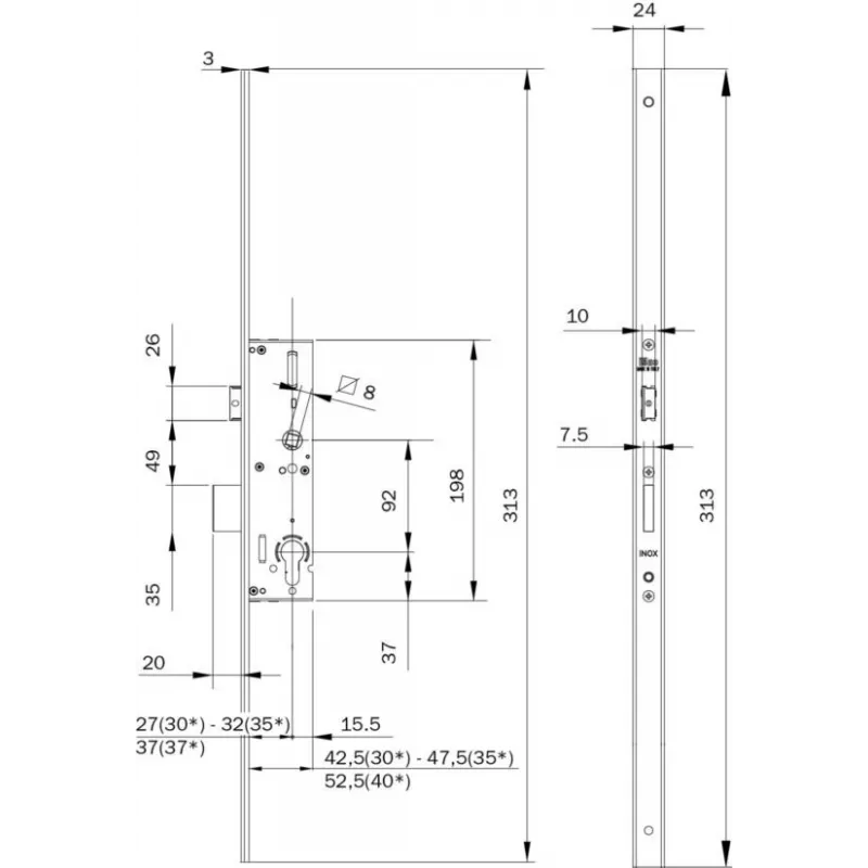 Iseo Performa single point lock