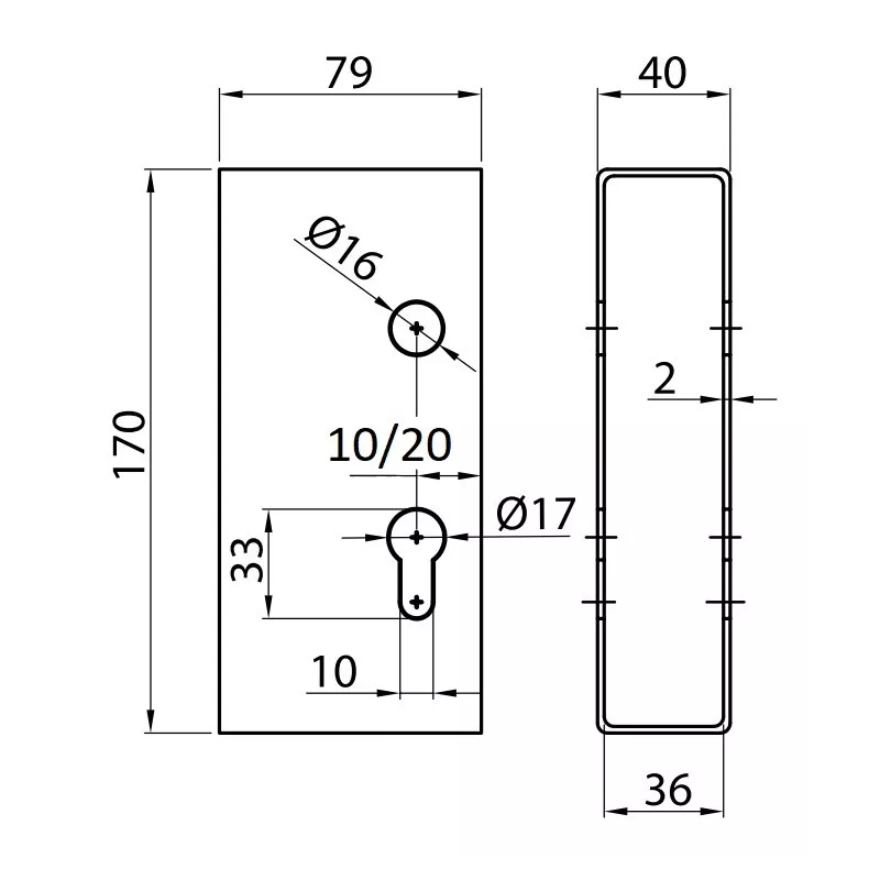 Boîtier de serrure IBFM 447/S