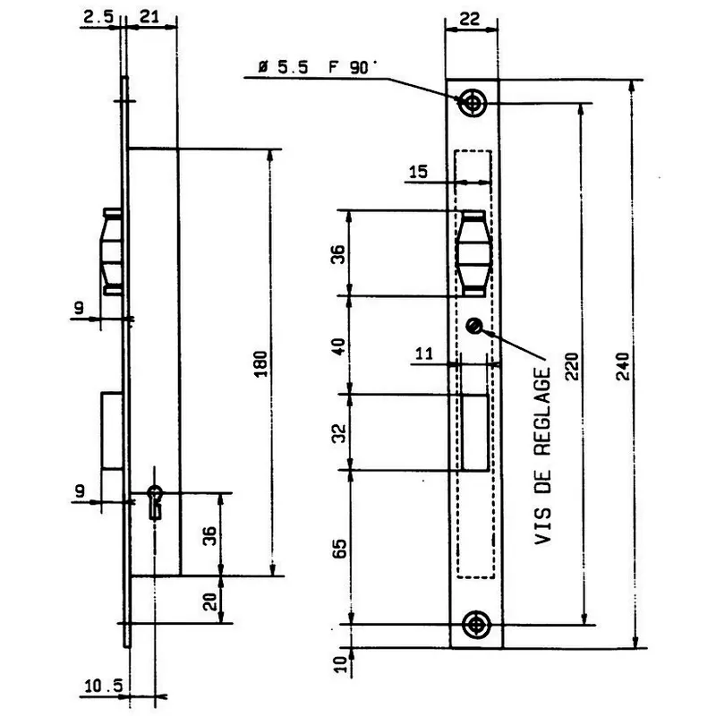 Serrure 1 point Metalux série 4