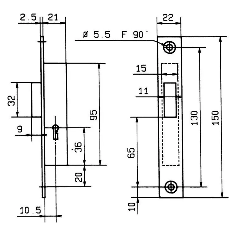 Metalux 12 series lock