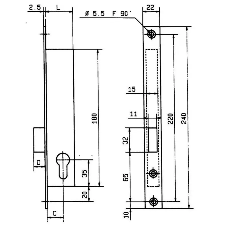 Metalux series 13 deadbolt lock only