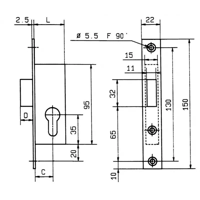 Metalux series 14 deadbolt lock only