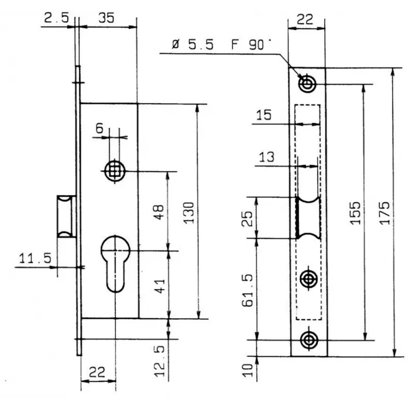 Metalux series 33 Half turn latch only